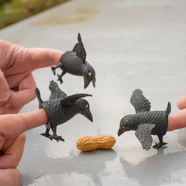 Finger Crows - Set of 3 Crow Finger Puppets - Image 2
