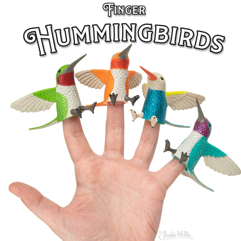 Finger Hummingbirds - Set of 4 Hummingbird Finger Puppets